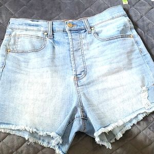 High rise denim shorts